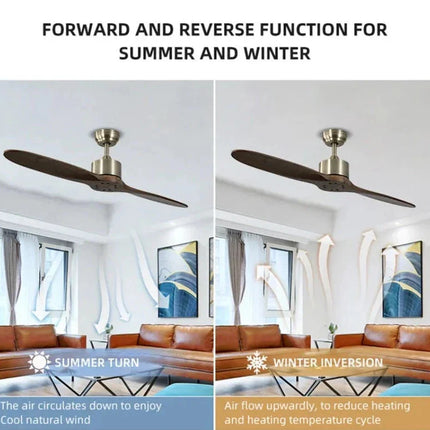 ChandelierDecor - Solid Wooden Blade Ceiling Fan 60 Inch with Remote