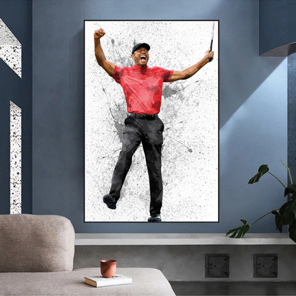 ChandelierDecor - Tiger woods Golf Champion Canvas Wall Art