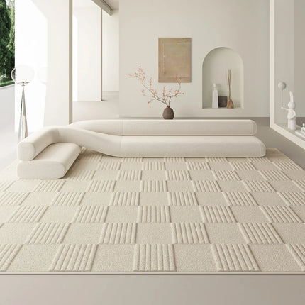ChandelierDecor - Linear Squares 3D Diatom Silk Rugs for Living Room