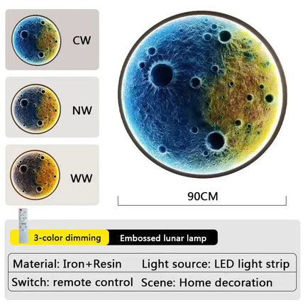 ChandelierDecor - 3D Moon LED Wall Lamp - Wall Decor