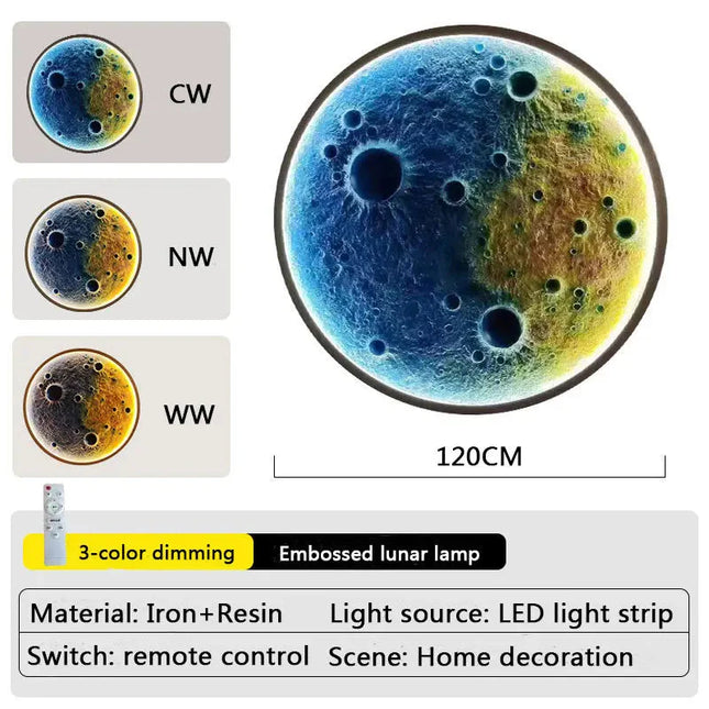 ChandelierDecor - 3D Moon LED Wall Lamp - Wall Decor