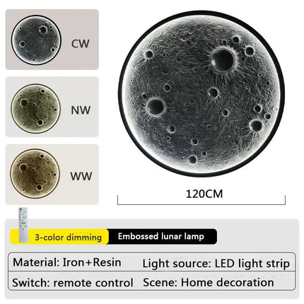 ChandelierDecor - 3D Moon LED Wall Lamp - Wall Decor