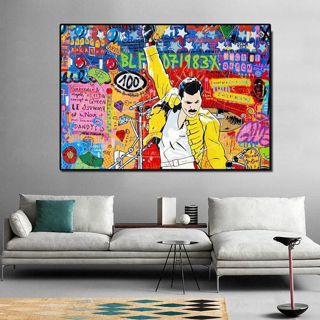 ChandelierDecor - Abstract Banksy Rockstar Canvas Wall Hanging Art