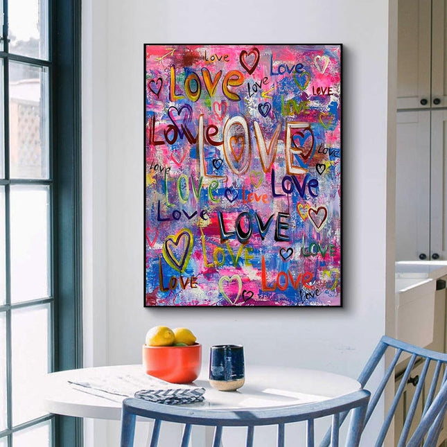 ChandelierDecor - Abstract Love Heart Canvas Wall Hanging Art