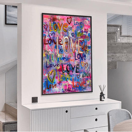 ChandelierDecor - Abstract Love Heart Canvas Wall Hanging Art