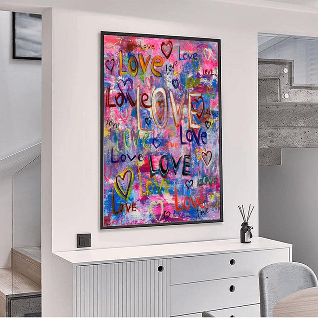 ChandelierDecor - Abstract Love Heart Canvas Wall Hanging Art