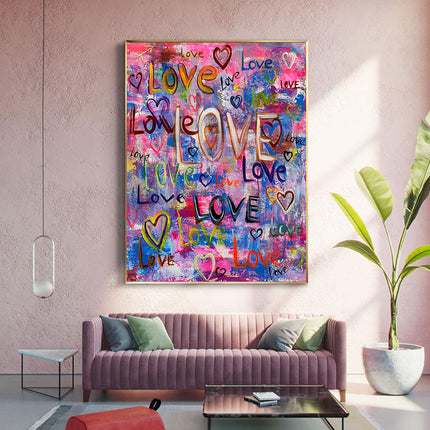 ChandelierDecor - Abstract Love Heart Canvas Wall Hanging Art