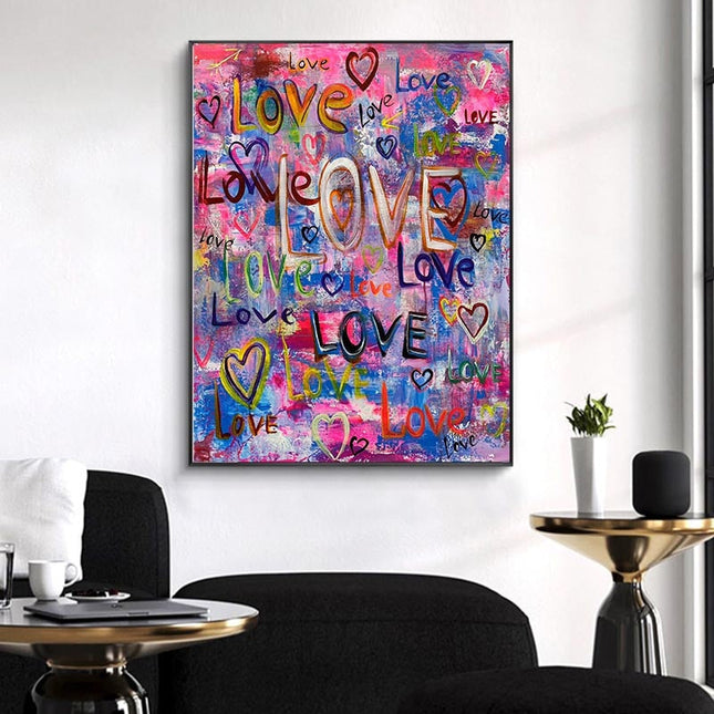 ChandelierDecor - Abstract Love Heart Canvas Wall Hanging Art