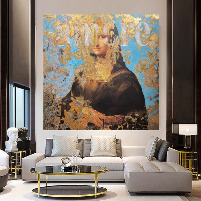 ChandelierDecor - Abstract Mona Lisa Canvas Wall Art - Exquisite Home Dcor