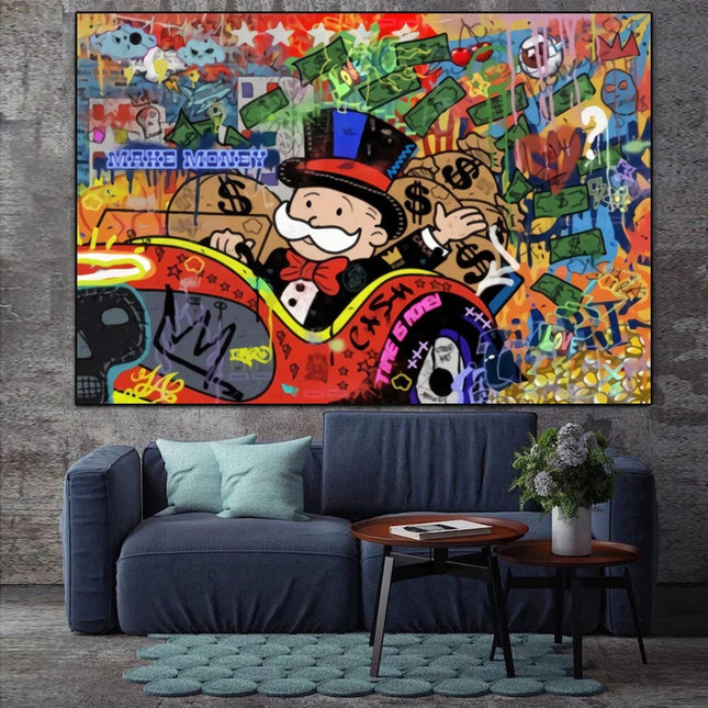 ChandelierDecor - Abstract Mr Monopoly Wall Art Canvas Wall Art