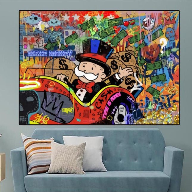 ChandelierDecor - Abstract Mr Monopoly Wall Art Canvas Wall Art