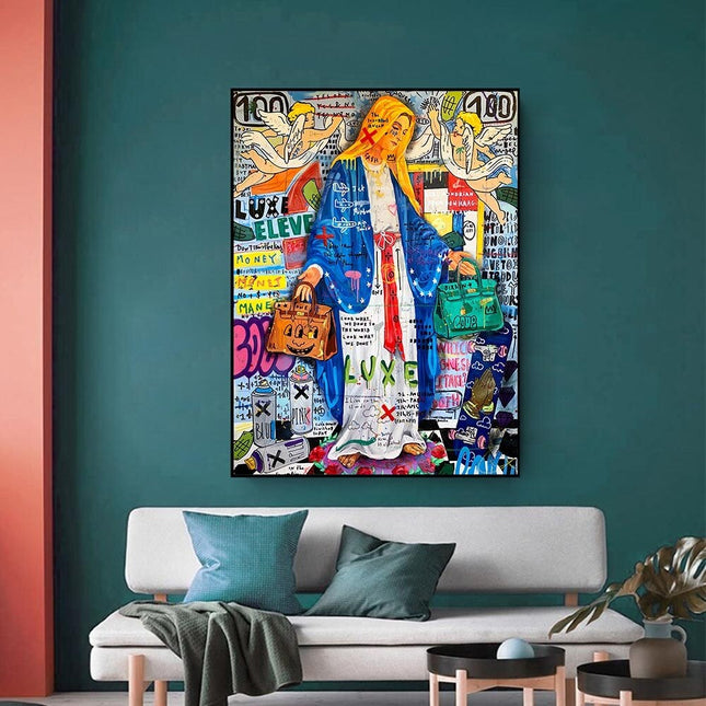 ChandelierDecor - Abstract Van Virgin Mary Canvas Wall Art