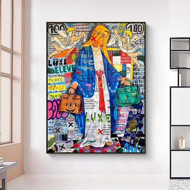 ChandelierDecor - Abstract Van Virgin Mary Canvas Wall Art