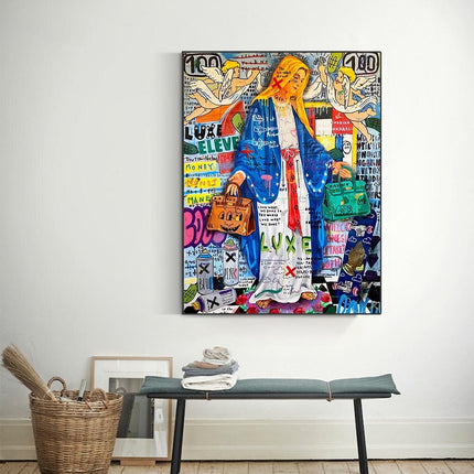 ChandelierDecor - Abstract Van Virgin Mary Canvas Wall Art