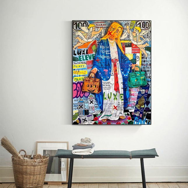 ChandelierDecor - Abstract Van Virgin Mary Canvas Wall Art