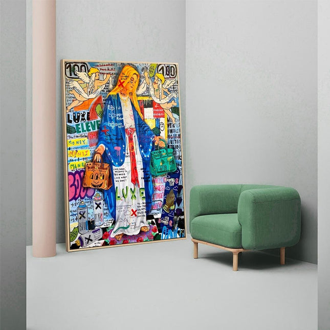 ChandelierDecor - Abstract Van Virgin Mary Canvas Wall Art
