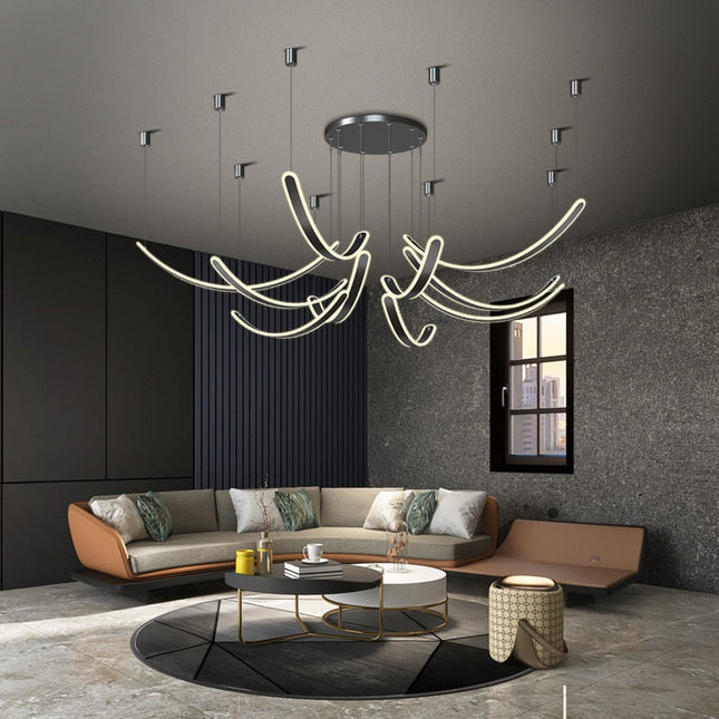 ChandelierDecor - Acrylic Belts Chandelier: Sleek and Stylish Lighting