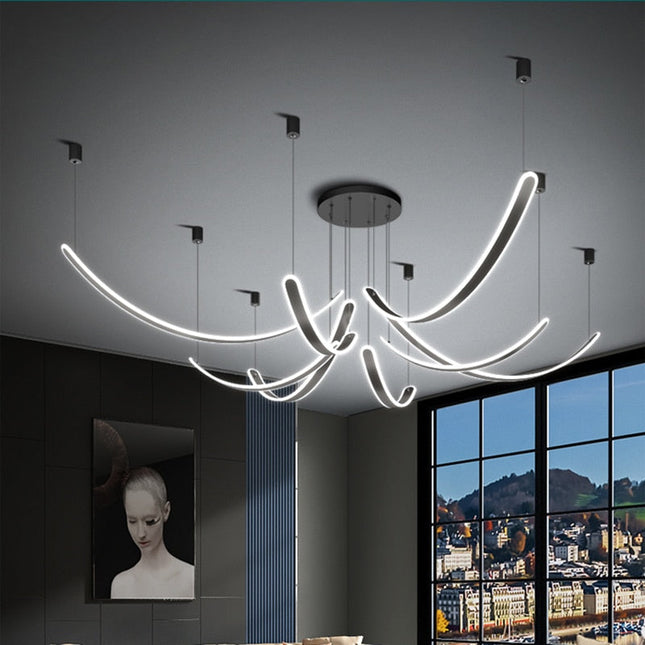 ChandelierDecor - Acrylic Belts Chandelier: Sleek and Stylish Lighting