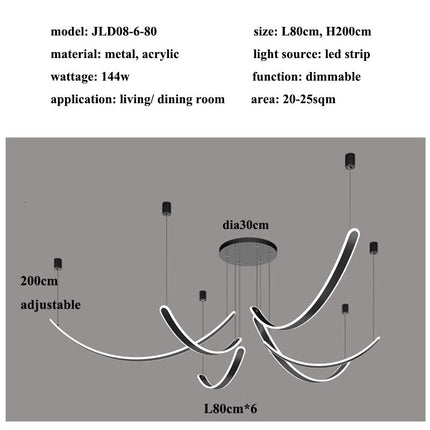 ChandelierDecor - Acrylic Belts Chandelier: Sleek and Stylish Lighting