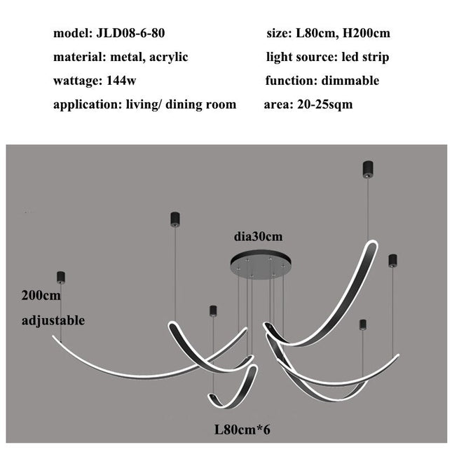 ChandelierDecor - Acrylic Belts Chandelier: Sleek and Stylish Lighting