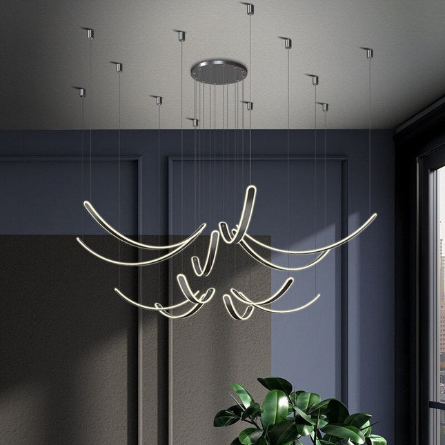 ChandelierDecor - Acrylic Belts Chandelier: Sleek and Stylish Lighting