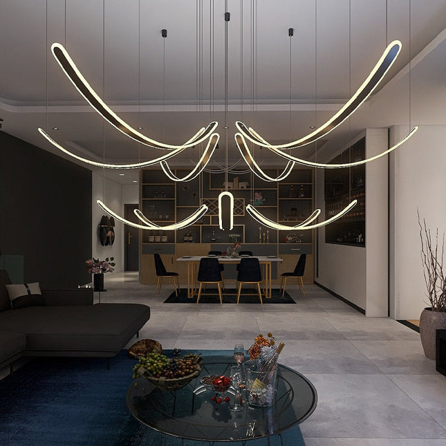 ChandelierDecor - Acrylic Belts Chandelier: Sleek and Stylish Lighting