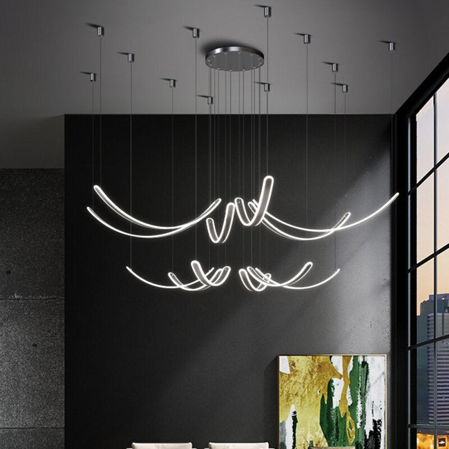 ChandelierDecor - Acrylic Belts Chandelier: Sleek and Stylish Lighting