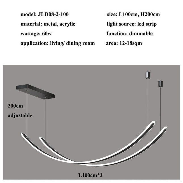 ChandelierDecor - Acrylic Belts Chandelier: Sleek and Stylish Lighting