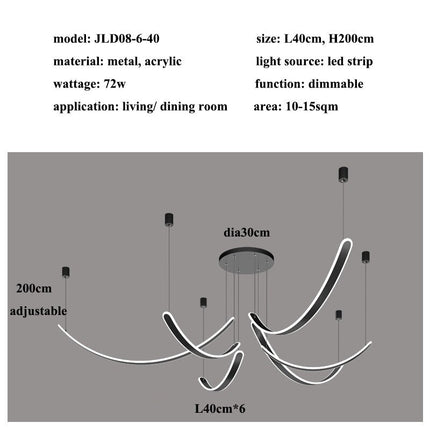 ChandelierDecor - Acrylic Belts Chandelier: Sleek and Stylish Lighting