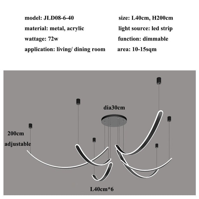 ChandelierDecor - Acrylic Belts Chandelier: Sleek and Stylish Lighting