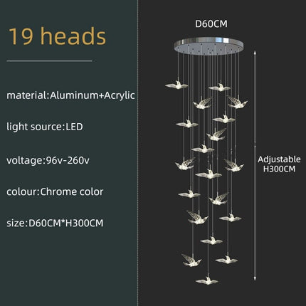 ChandelierDecor - Acrylic Glass Birds Chandelier