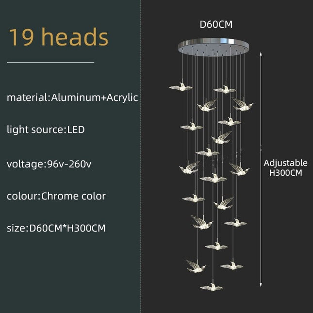 ChandelierDecor - Acrylic Glass Birds Chandelier