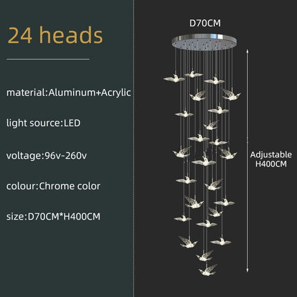 ChandelierDecor - Acrylic Glass Birds Chandelier