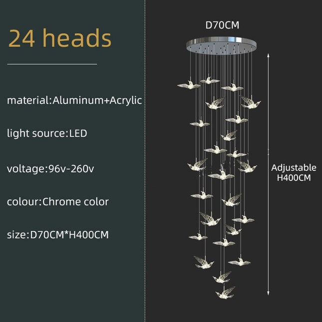 ChandelierDecor - Acrylic Glass Birds Chandelier