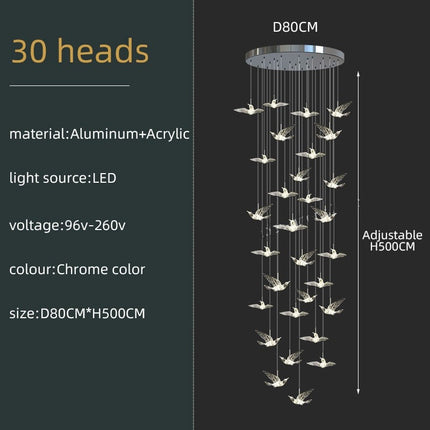 ChandelierDecor - Acrylic Glass Birds Chandelier