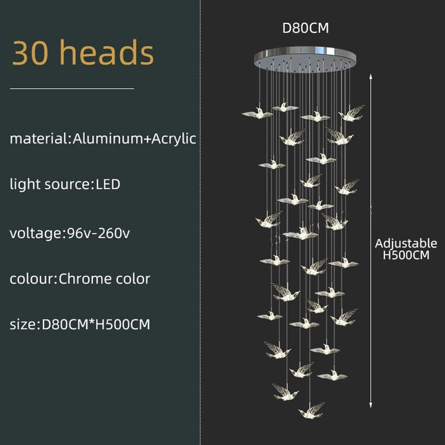 ChandelierDecor - Acrylic Glass Birds Chandelier