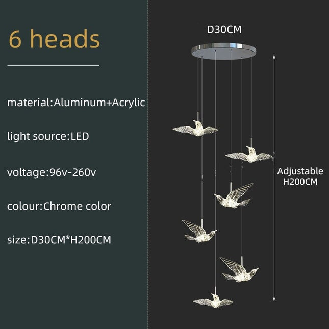 ChandelierDecor - Acrylic Glass Birds Chandelier