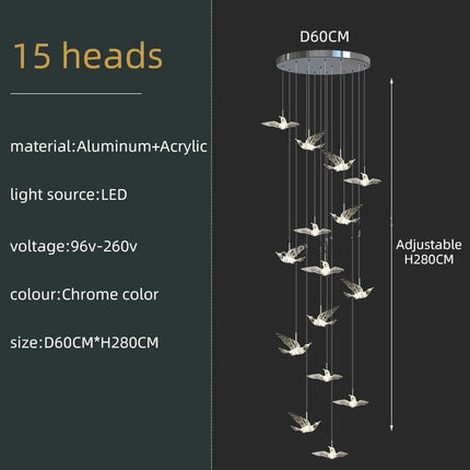 ChandelierDecor - Acrylic Glass Birds Chandelier