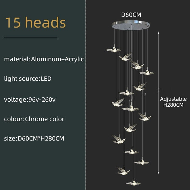 ChandelierDecor - Acrylic Glass Birds Chandelier
