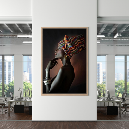 ChandelierDecor - Afro Girl Crowned Flower Canvas Wall Art
