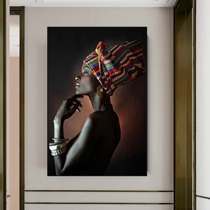 ChandelierDecor - Afro Girl Crowned Flower Canvas Wall Art