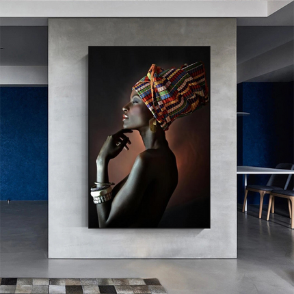 ChandelierDecor - Afro Girl Crowned Flower Canvas Wall Art