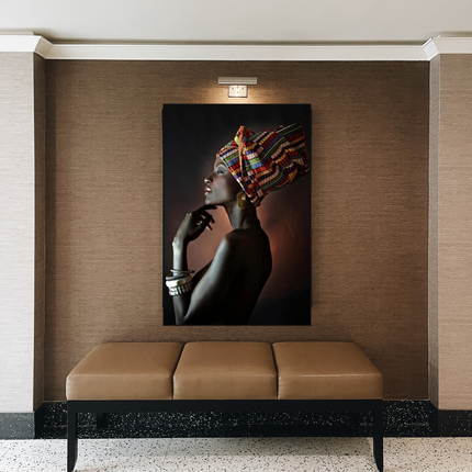 ChandelierDecor - Afro Girl Crowned Flower Canvas Wall Art