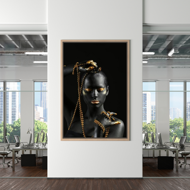 ChandelierDecor - Afro Girl in Beads Jewel Canvas Wall Art