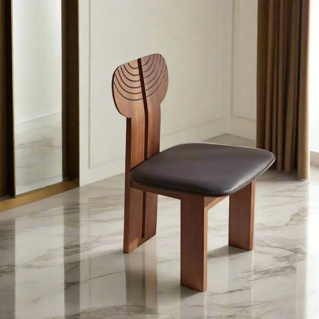 Afro Design Dining Chairs – Solid Walnut Wood Construction