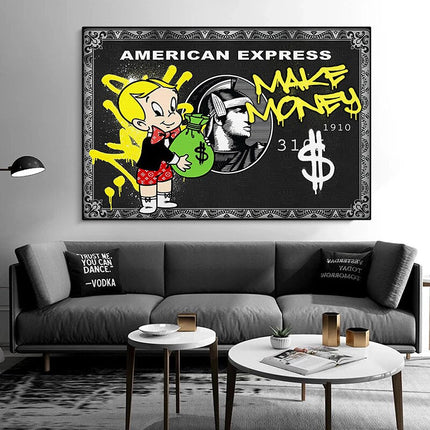 ChandelierDecor - Alec Graffiti Monopoly Make Money Canvas Wall Art