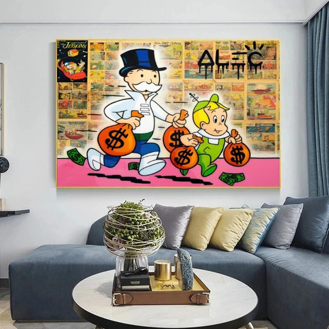 ChandelierDecor - Alec Graffiti Monopoly Millionaire Canvas Wall Art