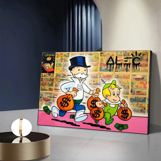 ChandelierDecor - Alec Graffiti Monopoly Millionaire Canvas Wall Art