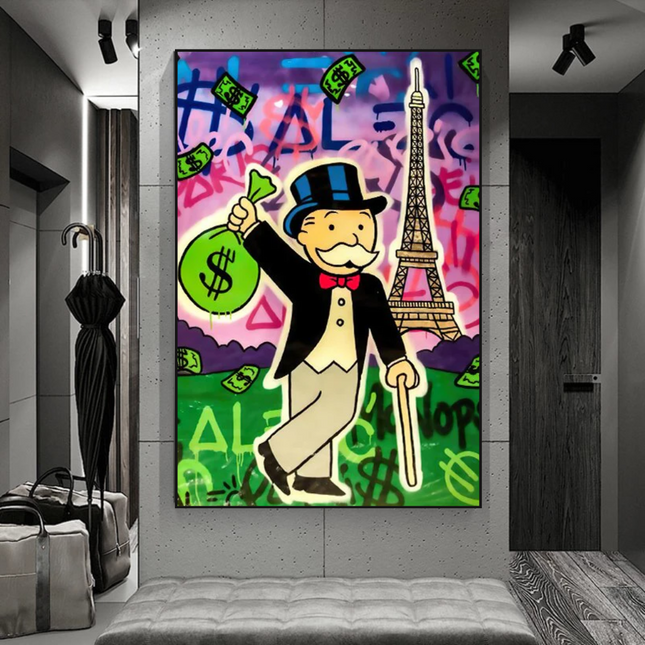 ChandelierDecor - Alec Monopoly Eiffel Tower Canvas Wall Art
