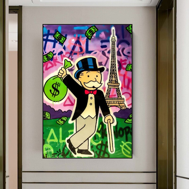 ChandelierDecor - Alec Monopoly Eiffel Tower Canvas Wall Art